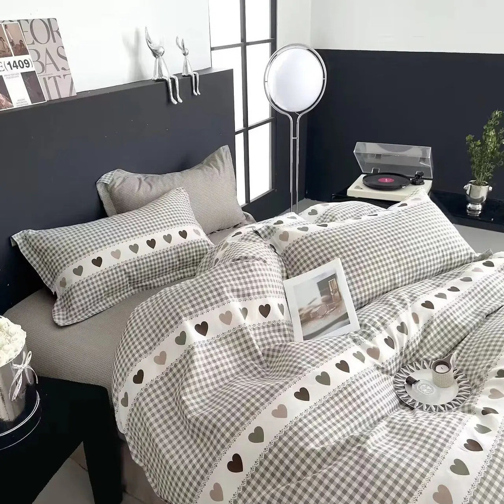 Постільний комплект двоспальний 180х220 Прованс (22911) Бязь Ранфорс з компаньйоном, фото 1