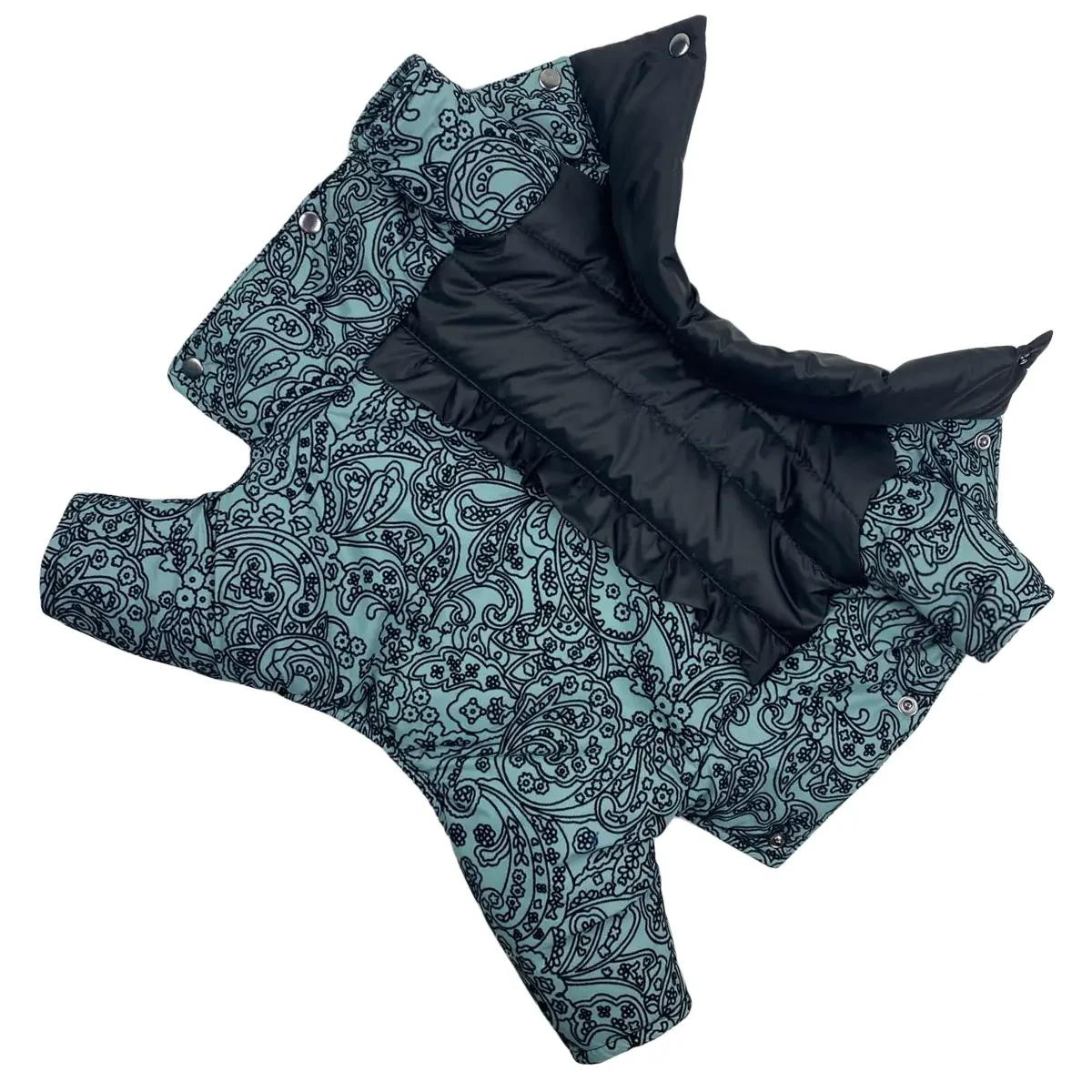 Комбінезон для дівчат 36 см (об'єм до 50см) зимовий розм 6 візерунки М'ята для собак, фото 1