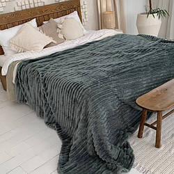 Плед мікрофібра шарпей 200х220 см Смарагдовий