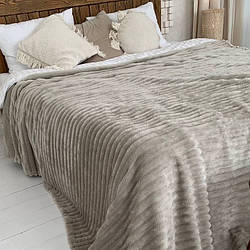 Плед мікрофібра шарпей 200х220 см Сірий