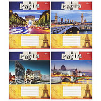 Зошит шкільний 18 аркушів лінія, серія "Париж", білизна 100%