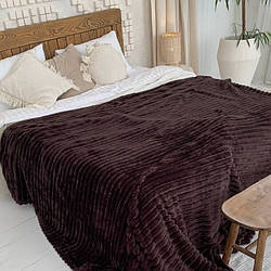 Плед-покривало шарпей 200х220 см Шоколадний