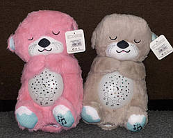 Музична іграшка видра нічник із проєктором, Рожева видра, сіра видра проєктор