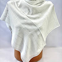 Класична хустка на вінчання на хрестини до церкви у храм. Вишукана шифонова натуральна турецька хустка Молочний