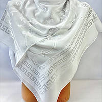 Біла хустка для нареченої для вінчання. Платок на хрестини з натурального шовку