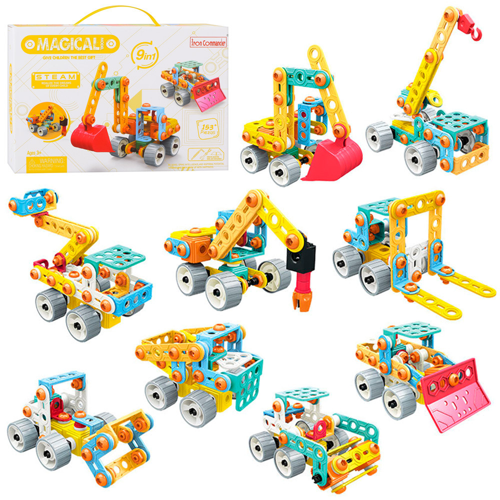 Конструктор 816J-46 будівельна техніка, 9в1, 153 деталей, 34-24-7см, фото 1