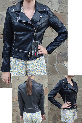 Куртка, косуха жіноча модна з екошкіри високої якості, є підліткові розміри HERO, фото 1