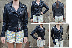 Куртка, косуха жіноча модна з екошкіри високої якості, є підліткові розміри HERO, фото 5