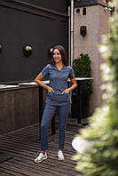 Жіночий медичний костюм «Ластик» синього кольору