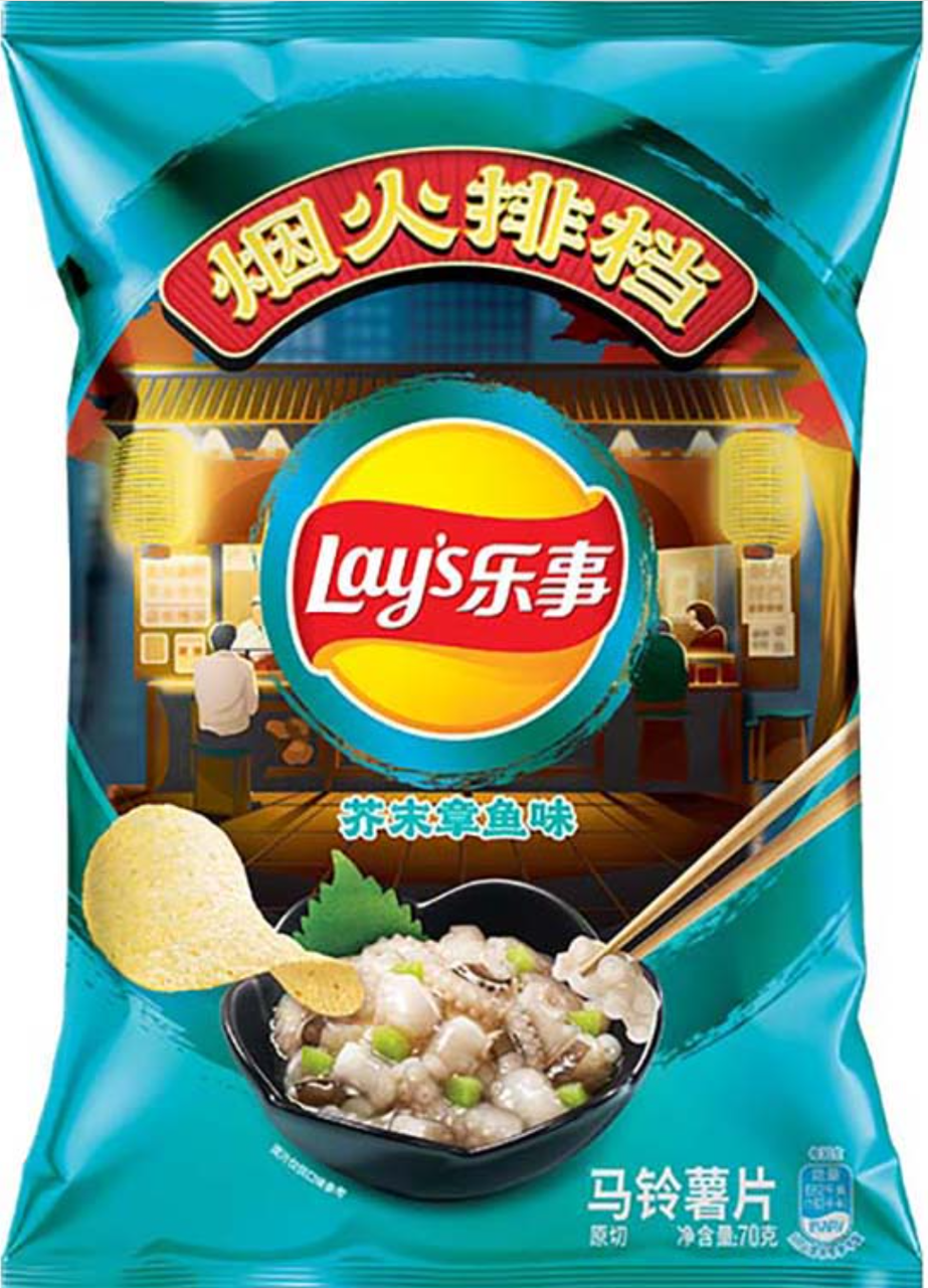 Чіпси Lay's зі смаком васабі та восьминога 70г