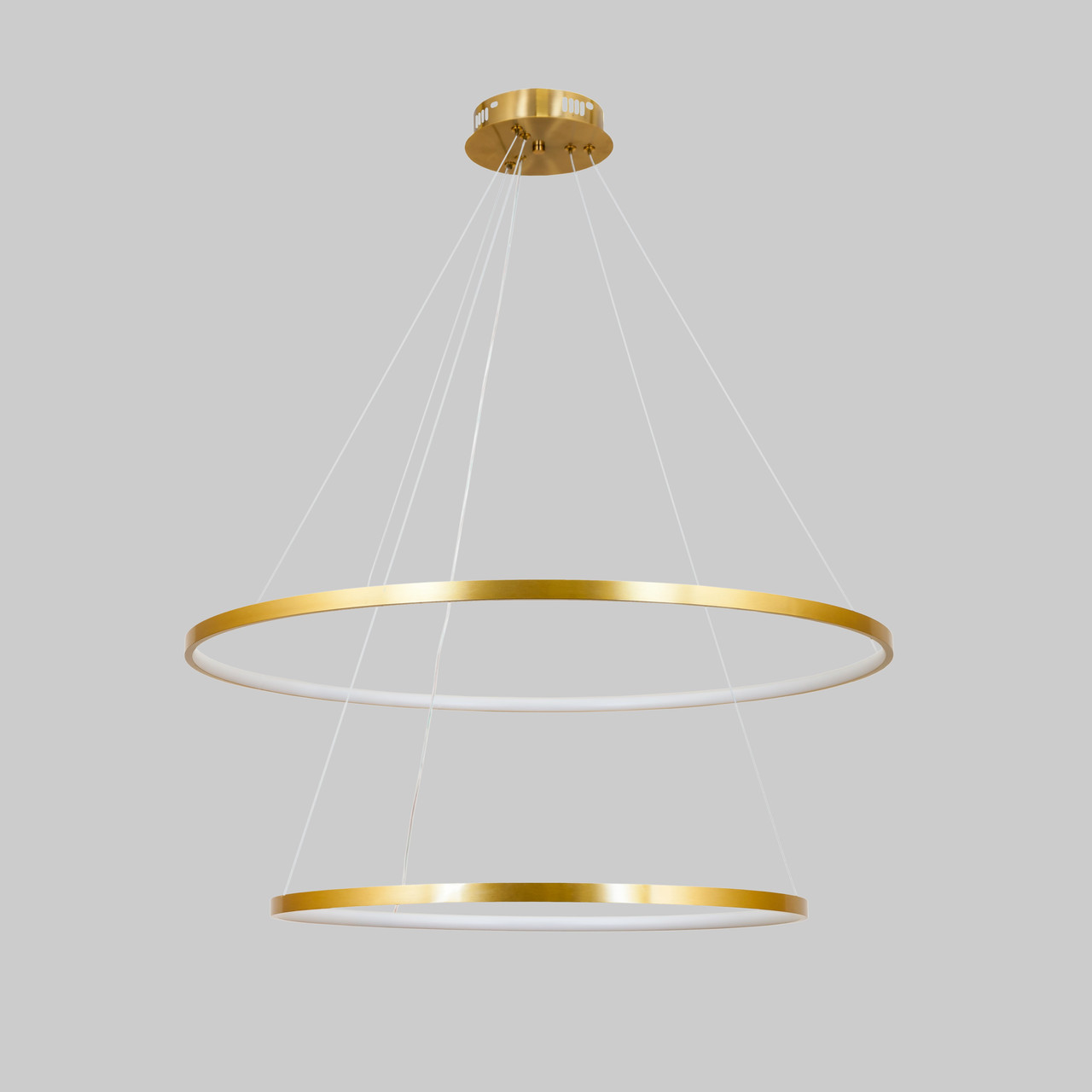 Бронзова кільцева світлодіодна подвійна люстра 60+80см «Circle» (52-9832-2A BRONZE LED (600+800))