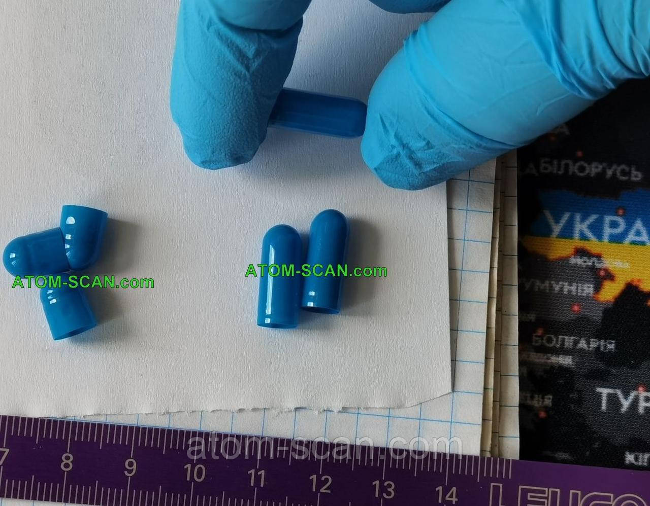 1 штука Капсула (розмір 1) 0,48ml (19,4*6,63mm) розєднані  "колір віагра" темно-синя, фото 1