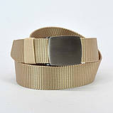 Ремінь брючний нейлон пряжка металева пісок 37 мм х 120 см, фото 5