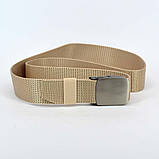 Ремінь брючний нейлон пряжка металева пісок 37 мм х 120 см, фото 6