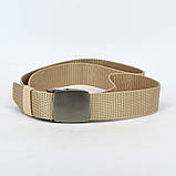 Ремінь брючний нейлон пряжка металева пісок 37 мм х 120 см, фото 4