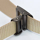 Ремінь брючний нейлон пряжка металева пісок 37 мм х 120 см, фото 8
