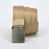 Ремінь брючний нейлон пряжка металева пісок 37 мм х 120 см, фото 3