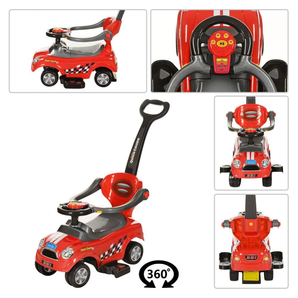 Каталка-толокар Z 321-3 з родом.ручк, підс. для ніг, повор.перед коліс360, сум, фарб-сір,63-30-32,5 см