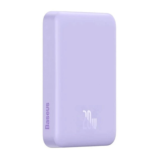 Портативний акумулятор павербанк Baseus Magnetic Wireless Charging 10000 mAh 20 W Purple (PPCX110105), фото 1