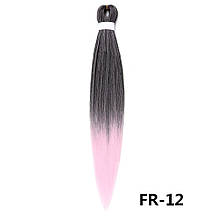 Канекалон Easy Braid омбре чорний світло-рожевий Довжина 65 см Вага 90 грам Низькотемпературний 100-150°С FR-12