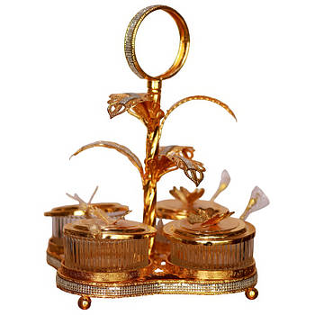 Підставка для десертів-тортів  з кристалами Fruit tray 1402L 35 см Десертна підставка з гарним дизайном