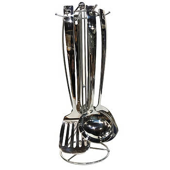 Набір кухонного приладдя 7 предметів 433-5 Кухонний набір з нержавіючої сталі Хром