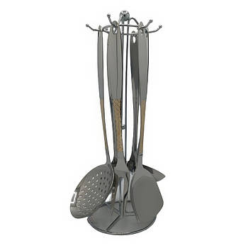 Набір кухонного приладдя 7 предметів CD-29 Кухонний набір з нержавіючої сталі Хром-Золото