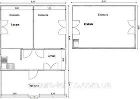 Дім 6 м х 6 м із мансардою