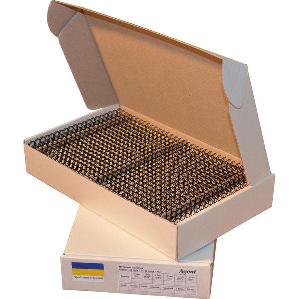 Міт. пружини Agent А4 11 мм чорн, уп/100, фото 1