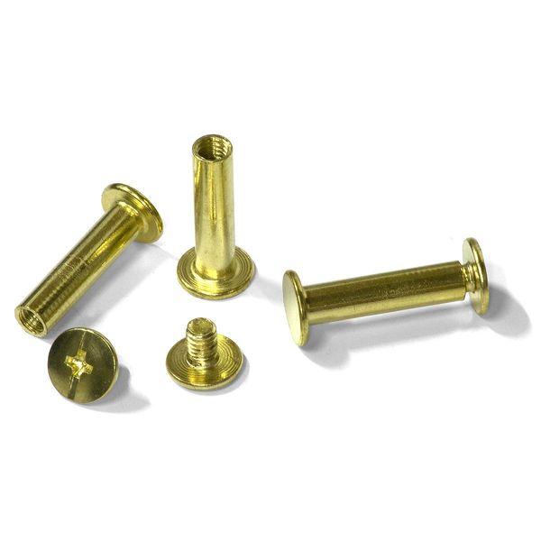 Болти для зшивання мет. 20 мм, золото, уп/100, фото 1
