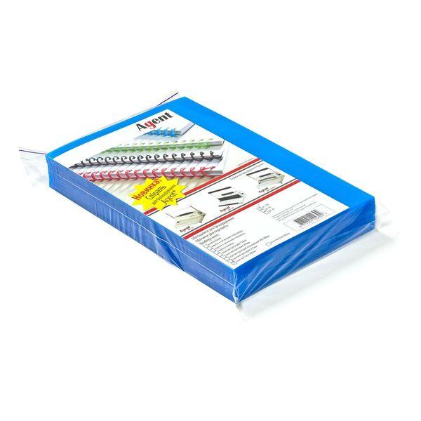 Обкл. А4 пластик Agent "Satin" 400 мк син, уп/100, фото 1