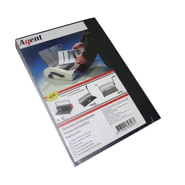 Обкл. "під льон" Agent А4 250г чорн, уп/100, фото 1