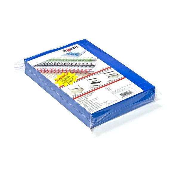 Обкл. А4 пластик Agent "Grain" 400 мк син, уп/100, фото 1