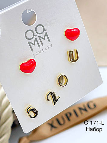 Сережки Xuping позолота (14-K), фото 1