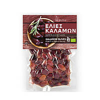 Оливки грецькі темні Каламата з кісточкою органічні Family Farms 180 г