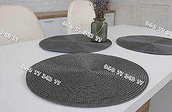 6 шт. сервірувальна підставка під гаряче кругла 38х38 см., колір темно-сірий