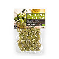 Оливки грецькі зелені Амфіса з кісточкою органічні Family Farms 180 г