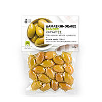 Оливки грецькі зелені сорту Дамаскіно з кісточкою Family Farms 180 г