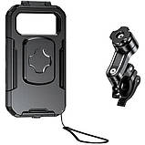 Тримач телефону IP67 для велосипеда мотоцикла з кріпленням на кермо дзеркало, фото 4