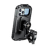 Тримач телефону IP67 для велосипеда мотоцикла з кріпленням на кермо дзеркало, фото 8