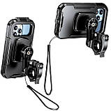 Тримач телефону IP67 для велосипеда мотоцикла з кріпленням на кермо дзеркало, фото 2