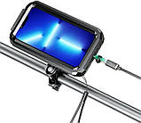 Тримач телефону IP67 для велосипеда мотоцикла з кріпленням на кермо дзеркало, фото 5