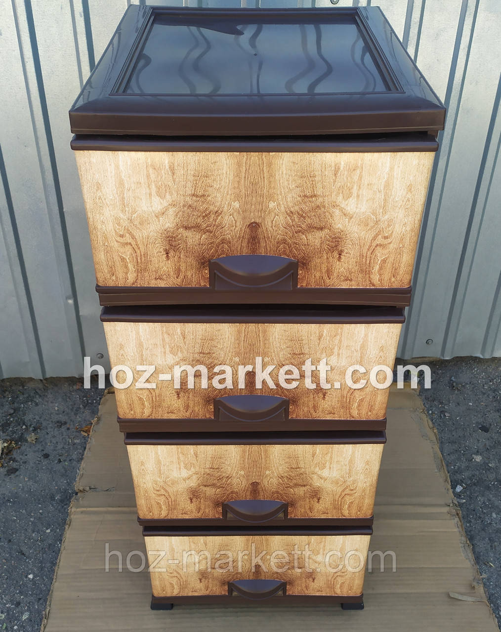 Комод пластиковий на 4 ящики elif Дерево Туреччина, фото 1