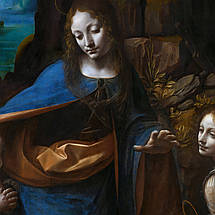 Картина на полотні "Леонардо да Вінчі, Мадонна в скелях, Leonardo da Vinci, Virgin of the Rocks", 90×60см, фото 3
