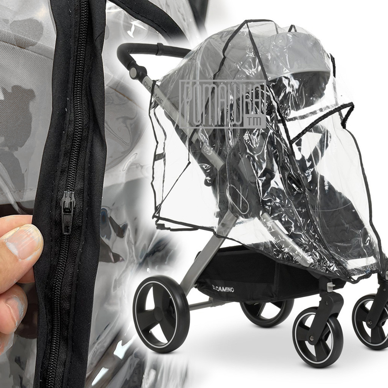 Дощовик для Carrello універсальний на блискавках з вікном для прогулянкової коляски (3967ПРЗД)