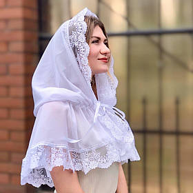 Палантин жіночий "Світлинка" шифон 80*120 см Betis Білий