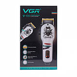 Машинка для стрижки волосся та бороди професійна VGR V-699 B з насадками та LED дисплеєм. Колір: білий, фото 6