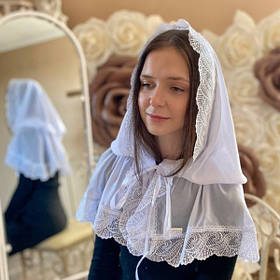 Палантин жіночий "Ніжність перлин" шифон 80*120 см Betis Білий