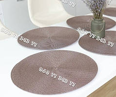 1 шт. сервірувальна підставка під гаряче кругла 38х38 см., світло-коричневий