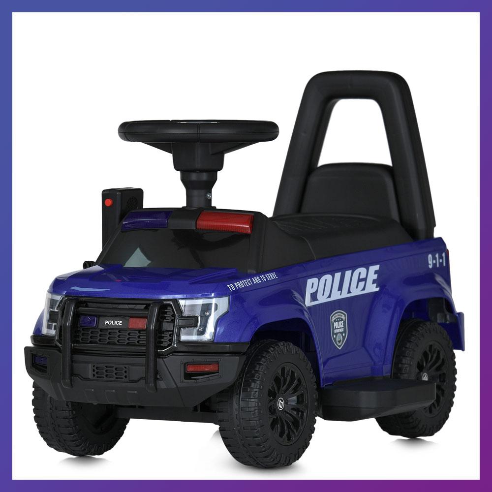 Дитяча толокар-електромобіль 2в1 Ford Police M 5844 світлові та звукові ефекти Синій